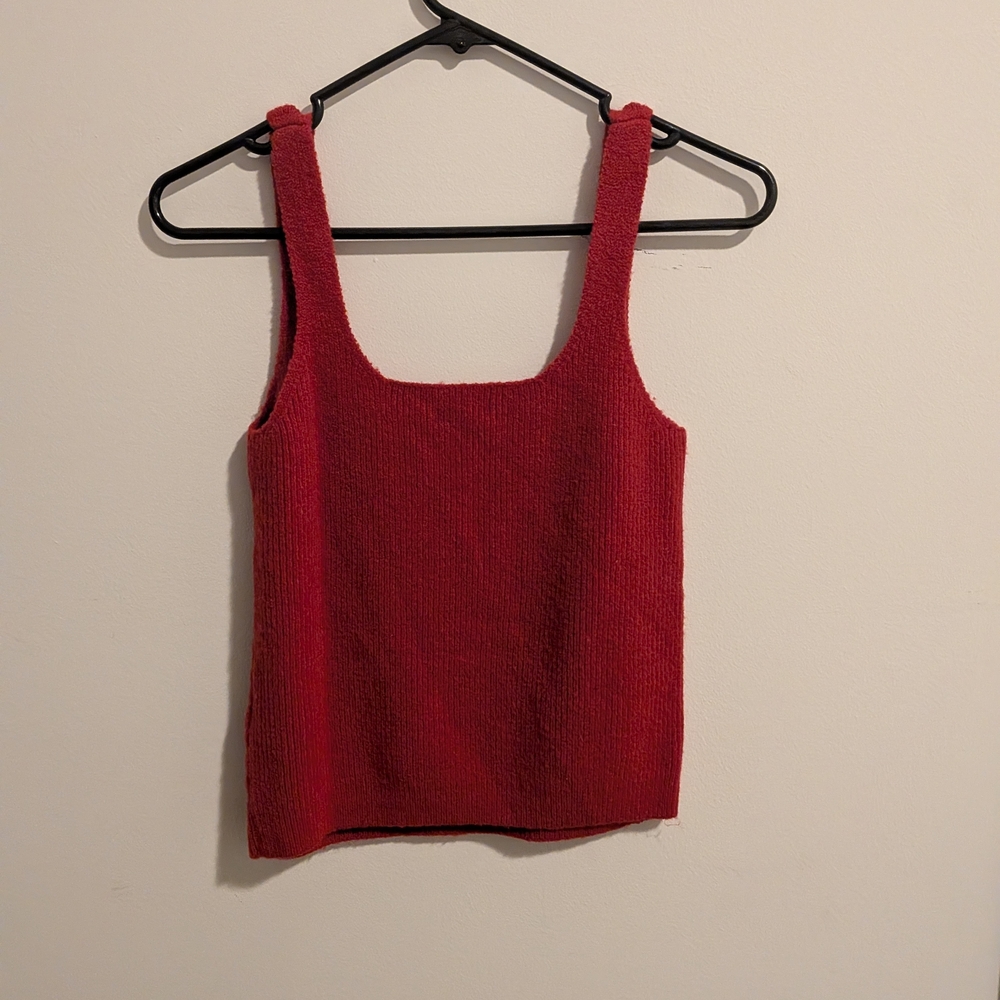 J. Crew Red Cable-Knit Tank